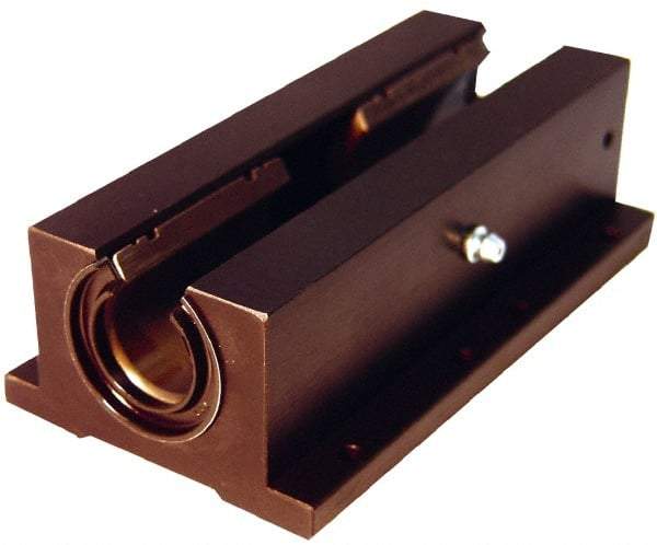 L.M76 - 1.5008" Inside Diam, Open Twin Pillow Block Linear Bearing - 4-3/4" Overall Width - USA Tool & Supply