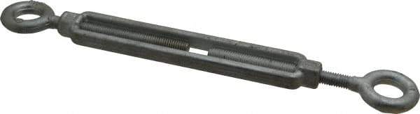 Made in USA - 1,200 Lb Load Limit, 3/8" Thread Diam, 6" Take Up, Steel Eye & Eye Turnbuckle - 11-7/8" Closed Length - USA Tool & Supply