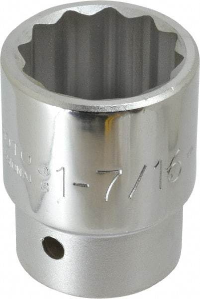 Proto - 1-7/16", 1" Drive, Standard Hand Socket - 12 Points, 2-3/4" OAL - USA Tool & Supply