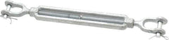 Made in USA - 1,200 Lb Load Limit, 3/8" Thread Diam, 6" Take Up, Steel Jaw & Jaw Turnbuckle - 12" Closed Length - USA Tool & Supply