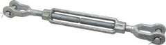 Made in USA - 3,500 Lb Load Limit, 5/8" Thread Diam, 6" Take Up, Steel Jaw & Jaw Turnbuckle - 16" Closed Length - USA Tool & Supply