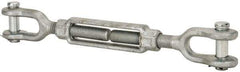 Made in USA - 10,000 Lb Load Limit, 1" Thread Diam, 6" Take Up, Steel Jaw & Jaw Turnbuckle - 18" Closed Length - USA Tool & Supply