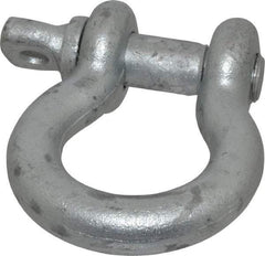 Made in USA - 7/8" Nominal Chain Size, 6.5 Ton Carbon Steel Screw Anchor Shackle - 7/8" Diam, 1" Pin Diam, 3-1/8" High x 1-7/16" Wide Inside Jaw, 2-1/16" Inside Width, 2" Max Body Thickness - USA Tool & Supply