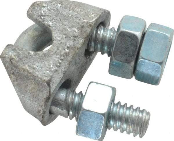 Value Collection - 3/16" Wire Rope U-Bolt Clip - Malleable Iron, Galvanized - USA Tool & Supply