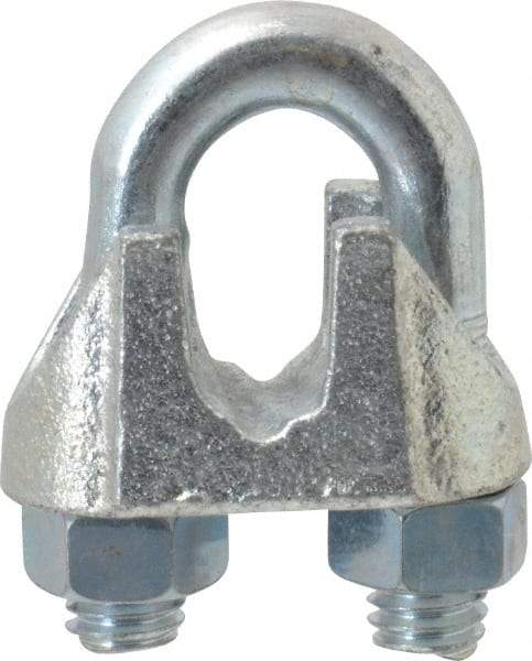 Value Collection - 3/8" Wire Rope U-Bolt Clip - Malleable Iron, Galvanized - USA Tool & Supply