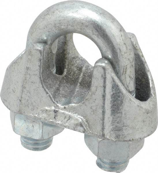 Value Collection - 7/16" Wire Rope U-Bolt Clip - Malleable Iron, Galvanized - USA Tool & Supply