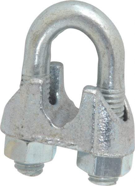 Value Collection - 1/2" Wire Rope U-Bolt Clip - Malleable Iron, Galvanized - USA Tool & Supply