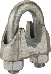 Value Collection - 7/8" Wire Rope U-Bolt Clip - Malleable Iron, Galvanized - USA Tool & Supply