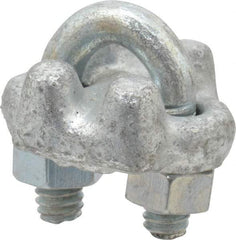 Value Collection - 1/8" Wire Rope U-Bolt Clip - Forged Steel, Galvanized - USA Tool & Supply