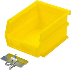 Triton - 5-3/8" Deep, Yellow Polypropylene Hopper Stacking Bin - 3" High x 4-1/8" Wide x 5-3/8" Long - USA Tool & Supply