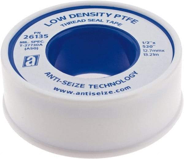 Value Collection - 1/2" Wide x 520" Long Low Density Pipe Repair Tape - -450 to 550°F, White - USA Tool & Supply