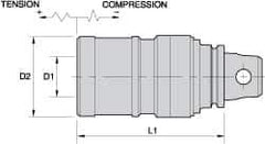 Kennametal - KM63UT Modular Connection Tension & Compression Tapping Chuck - 5/16 to 7/8" Tap Capacity, 95mm Projection, Size 2 Adapter, Quick Change - Exact Industrial Supply