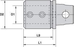 Kennametal - 3/4" Bore Diam, 1.26" Body Diam x 1.26" Body Length, Boring Bar Holder & Adapter - 1.06" Bore Depth, Internal Coolant - Exact Industrial Supply