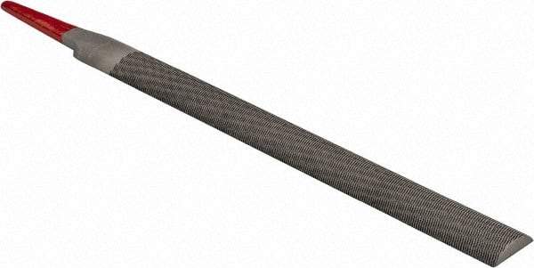 Simonds File - 6" Long, Second Cut, Half Round American-Pattern File - Double Cut, Tang - USA Tool & Supply