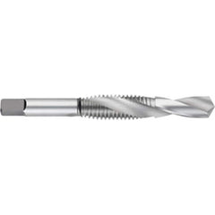 Titan USA - Combination Drill & Taps; Thread Size (Inch): 1/4-20 ; Drill Size (Decimal Inch): 0.2055 ; Class of Fit: 2B ; Thread Limit: H3 ; Number of Flutes: 2 ; Drill Length (Inch): 9/16 - Exact Industrial Supply