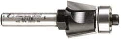 Amana Tool - 5/8" Cut Diam, 1/2" Length of Cut, 2 Flute Bevel Trim Edge Profile Router Bit - Carbide-Tipped, 1/4" Shank Diam, 2" OAL, Uncoated - USA Tool & Supply