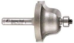 Amana Tool - 1-3/8" Cut Diam, 13/16" Length of Cut, 2 Flute Profiling Edge Profile Router Bit - Carbide-Tipped, 1/4" Shank Diam, 2-1/4" OAL, Uncoated - USA Tool & Supply