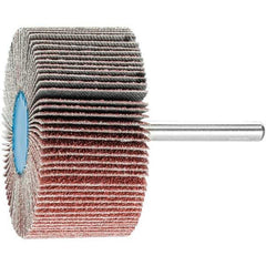 PFERD - 2-1/2" Diam x 1" Face Width, Aluminum Oxide Coated Mounted Flap Wheel - 1/4" Shank Mount, 60 Grit, 23,000 Max RPM - USA Tool & Supply
