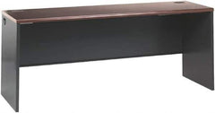 Hon - Steel-Reinforced High-Pressure Laminate Desk Shell - 72" Wide x 24" Deep x 29" High, Mahogany/Charcoal - USA Tool & Supply