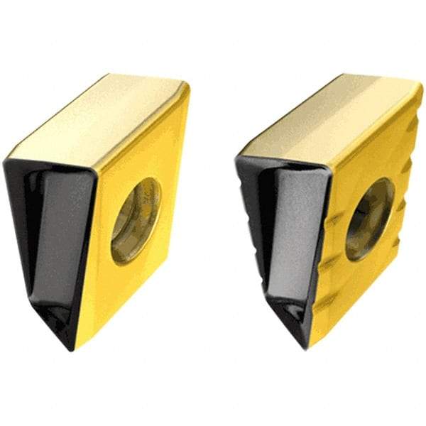 Iscar - T490 LNHT160708 Grade IC810 Carbide Milling Insert - AlTiN/TiN Finish, 0.626" Thick, 0.8mm Corner Radius - USA Tool & Supply