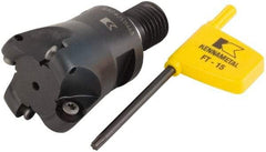 Kennametal - 38.1mm Cutting Diam, 1-1/2" Max Depth of Cut, Modular Connection Indexable Copy End Mill - 4 Inserts, RDHX 1003M0S Insert, KDM Toolholder - USA Tool & Supply