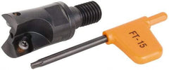 Kennametal - 12mm Cut Diam, 2.5mm Max Depth of Cut, 20mm OAL, Indexable Square Shoulder Helical End Mill - XD.. 0401.. Inserts, M6 Modular Connection, Series KMM - USA Tool & Supply