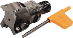 Kennametal - 1.6535" Cut Diam, 8mm Max Depth of Cut, 2.6575" OAL, Indexable Square Shoulder Helical End Mill - XD.. 10T3.. Inserts, M16 Modular Connection, Series KMM - USA Tool & Supply