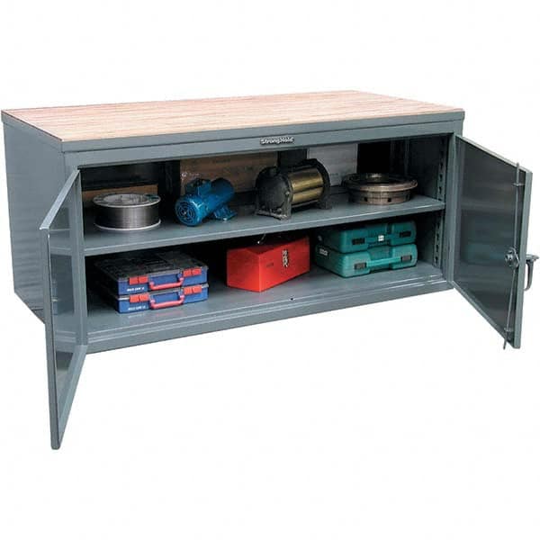 Strong Hold - Stationary Work Benches, Tables Type: Work Bench Top Material: Maple work surface 1-3/4" thick - USA Tool & Supply