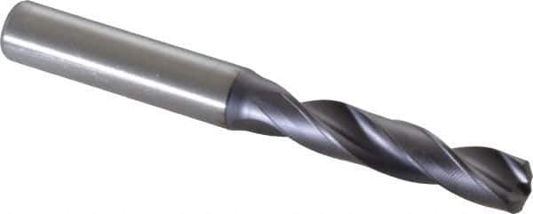 Kennametal - 8.60044mm 140° Spiral Flute Solid Carbide Screw Machine Drill Bit - Right Hand Cut, 47mm Flute Length, 89mm OAL, Standard Point, Straight Shank - USA Tool & Supply