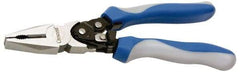 Crescent - 9" OAL, 1-9/16" Jaw Length, Side Cutting Linesman's Pliers - Serrated Jaw, Round Nose Head, Bi-Material Cushion Grip Handles - USA Tool & Supply