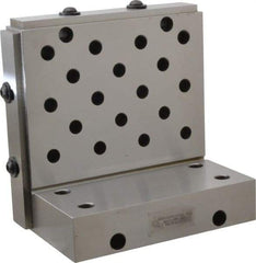 Suburban Tool - 6" Wide x 6" Deep x 4" High Steel Precision-Ground Angle Plate - Standard Plate, Machined Holes on Surface, Open End, 1-1/4" Thick, Single Plate - USA Tool & Supply