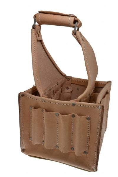 CLC - 17 Pocket Natural Leather Tool Tote - 8" Wide - USA Tool & Supply