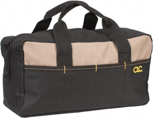 CLC - 8 Pocket Black & Khaki Polyester Tool Bag - 14" Wide x 5-1/2" Deep x 6" High - USA Tool & Supply