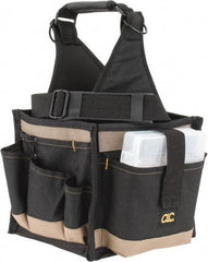 CLC - 25 Pocket Black & Khaki Polyester Tool Tote - 8" Wide x 8" Deep x 17" High - USA Tool & Supply