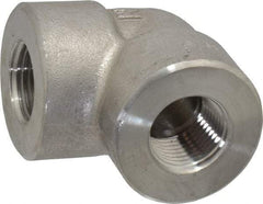 Value Collection - 1/2" Grade 304/304L Stainless Steel Pipe 90° Elbow - FNPT x FNPT End Connections, 3,000 psi - USA Tool & Supply