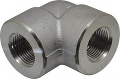 Merit Brass - 3/4" Grade 304/304L Stainless Steel Pipe 90° Elbow - FNPT x FNPT End Connections, 3,000 psi - USA Tool & Supply
