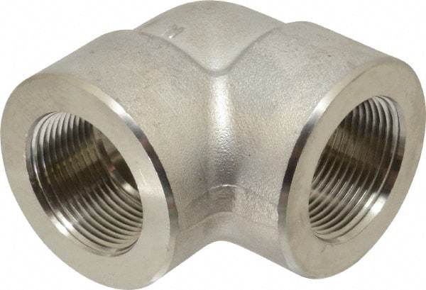 Value Collection - 1-1/4" Grade 304/304L Stainless Steel Pipe 90° Elbow - FNPT x FNPT End Connections, 3,000 psi - USA Tool & Supply
