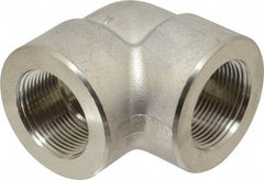 Value Collection - 1-1/4" Grade 304/304L Stainless Steel Pipe 90° Elbow - FNPT x FNPT End Connections, 3,000 psi - USA Tool & Supply