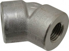 Merit Brass - 1/4" Grade 304/304L Stainless Steel Pipe 45° Elbow - FNPT x FNPT End Connections, 3,000 psi - USA Tool & Supply