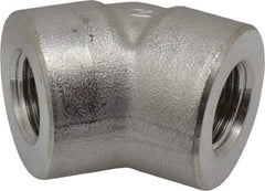 Merit Brass - 1/2" Grade 304/304L Stainless Steel Pipe 45° Elbow - FNPT x FNPT End Connections, 3,000 psi - USA Tool & Supply