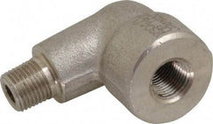 Merit Brass - 1/8" Grade 304/304L Stainless Steel Pipe 90° Street Elbow - FNPT x MNPT End Connections, 3,000 psi - USA Tool & Supply