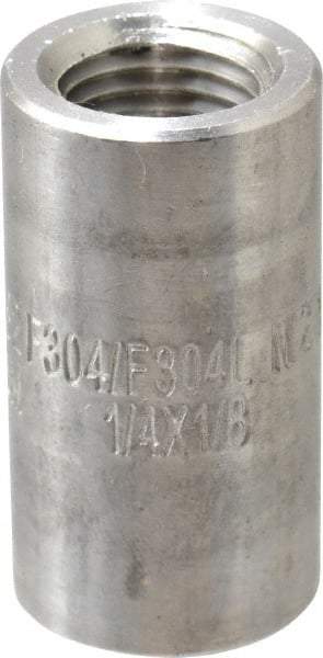 Merit Brass - 1/4 x 1/8" Grade 304/304L Stainless Steel Pipe Reducer Coupling - FNPT x FNPT End Connections, 3,000 psi - USA Tool & Supply