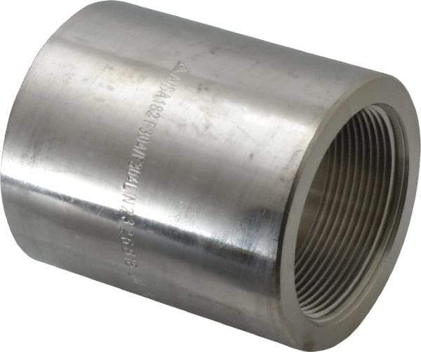 Merit Brass - 2 x 1-1/2" Grade 304/304L Stainless Steel Pipe Reducer Coupling - FNPT x FNPT End Connections, 3,000 psi - USA Tool & Supply