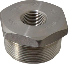 Merit Brass - 2 x 3/4" Grade 304/304L Stainless Steel Pipe Hex Bushing - MNPT x FNPT End Connections, 3,000 psi - USA Tool & Supply