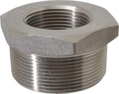 Merit Brass - 2 x 1-1/4" Grade 304/304L Stainless Steel Pipe Hex Bushing - MNPT x FNPT End Connections, 3,000 psi - USA Tool & Supply