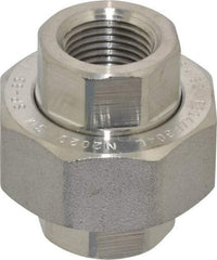 Value Collection - 1/2" Grade 304/304L Stainless Steel Pipe Union - FNPT x FNPT End Connections, 3,000 psi - USA Tool & Supply