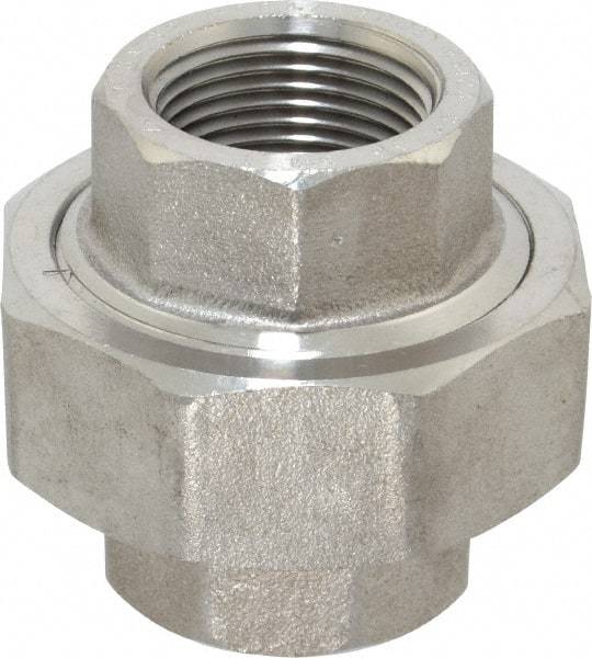 Value Collection - 1" Grade 304/304L Stainless Steel Pipe Union - FNPT x FNPT End Connections, 3,000 psi - USA Tool & Supply