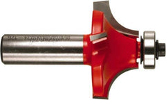 Freud - 1-5/8" Cut Diam, 3/4" Length of Cut, 4 Flute Round-Over Edge Profile Router Bit - Carbide-Tipped, 1/2" Shank Diam, 2-3/4" OAL, Proprietary Coating - USA Tool & Supply