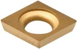 Everede Tool - CDCD07 Grade CV7 Carbide Boring Insert - TiN Finish, 80° Diamond, 15° Relief Angle, 5/32" Inscr Circle, 0.04" Thick, 0.007" Corner Radius - USA Tool & Supply