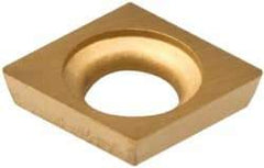 Everede Tool - CDCD07 Grade CV7 Carbide Boring Insert - TiN Finish, 80° Diamond, 15° Relief Angle, 5/32" Inscr Circle, 0.04" Thick, 0.007" Corner Radius - USA Tool & Supply